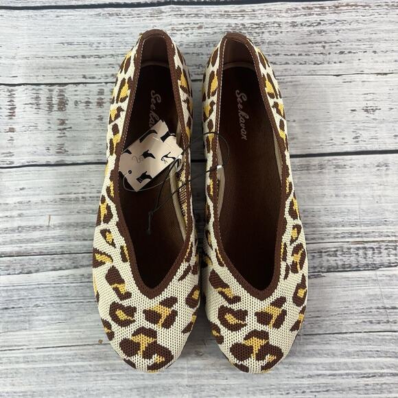 See Havan Loafers Flats Shoes sz 6.5 Brown Gold Cheetah Leopard Stretch Comfort - Picture 3 of 7